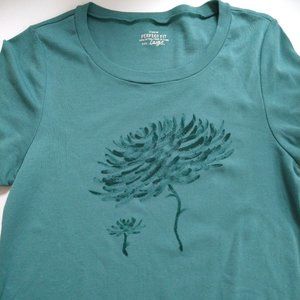 Hand-painted medium green J. Crew perfect fit tee